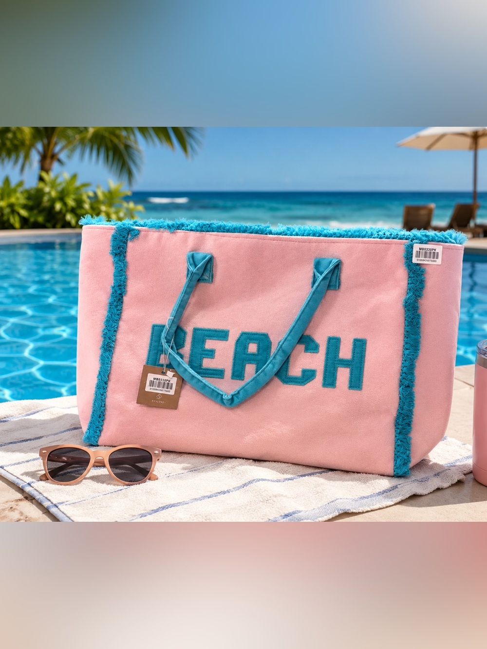 Beach Pink & Teal Tote Bag
